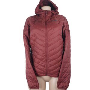 Mountain Hardwear Women's Garnet Red Glen Alpine Down Hooded Puffer Jacket Sz M
